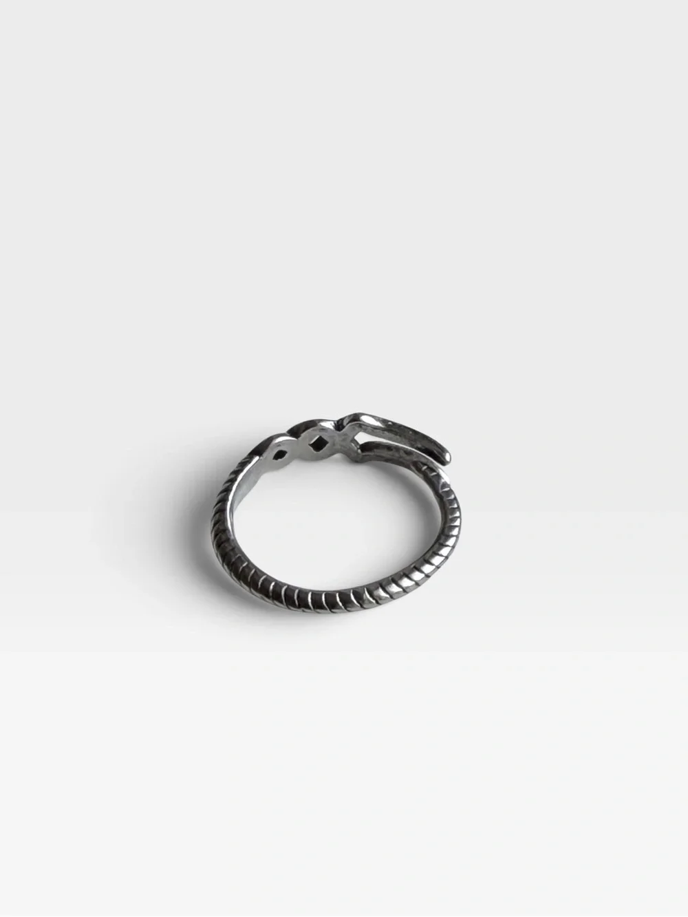 Sterling-Tone Twisted Knot Men's Ring - Silver